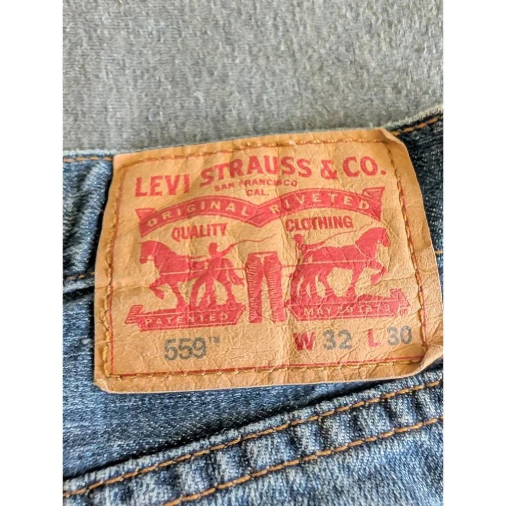 Levis 559 Relaxed Straight Jeans Mens 32x30 Blue Medium Wash Denim 00559-2765